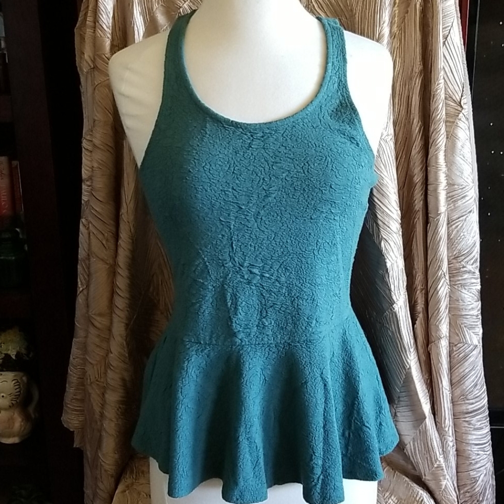 Anthropologie pins and needles teal tank top